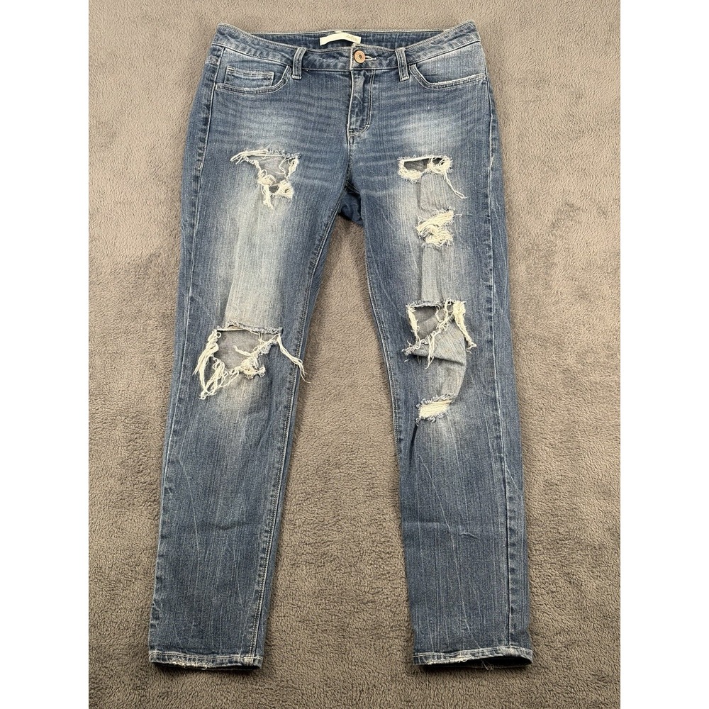 Daytrip Lynx Women's Size 27 Blue Denim Distressed Skinny Jeans